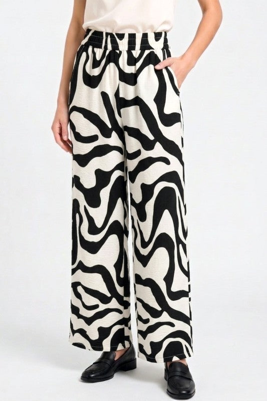 Unique Print Wide Leg Pants – Relaxed Fit Style