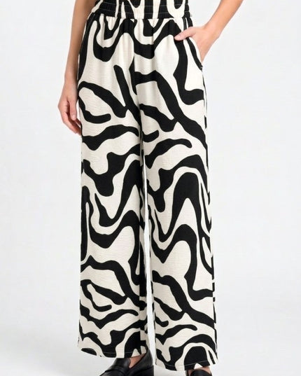 Unique Print Wide Leg Pants – Relaxed Fit Style