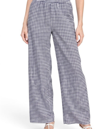 CKK23 Wide Leg Pants – Gingham Print Chic Style
