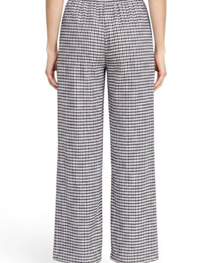 CKK23 Wide Leg Pants – Gingham Print Chic Style