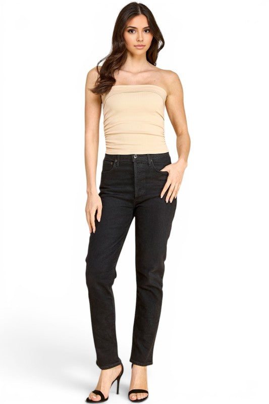 317LS Side Ruched Tube Top – Sculpt Fit Style