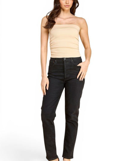 317LS Side Ruched Tube Top – Sculpt Fit Style