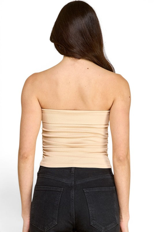 317LS Side Ruched Tube Top – Sculpt Fit Style