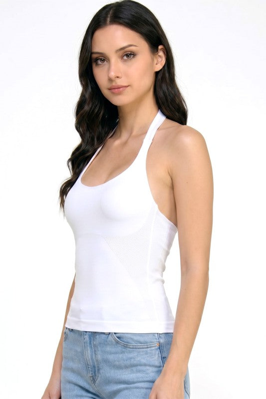 PT86 Seamless Halter Crop Tank – Double Layer Fit