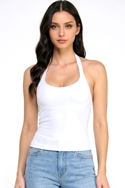 PT86 Seamless Halter Crop Tank – Double Layer Fit