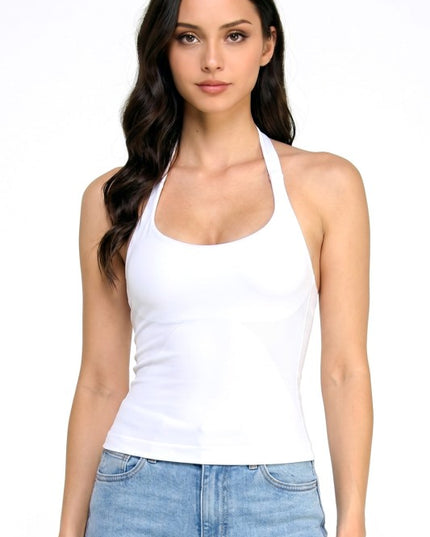 PT86 Seamless Halter Crop Tank – Double Layer Fit