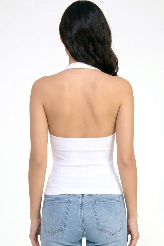 PT86 Seamless Halter Crop Tank – Double Layer Fit