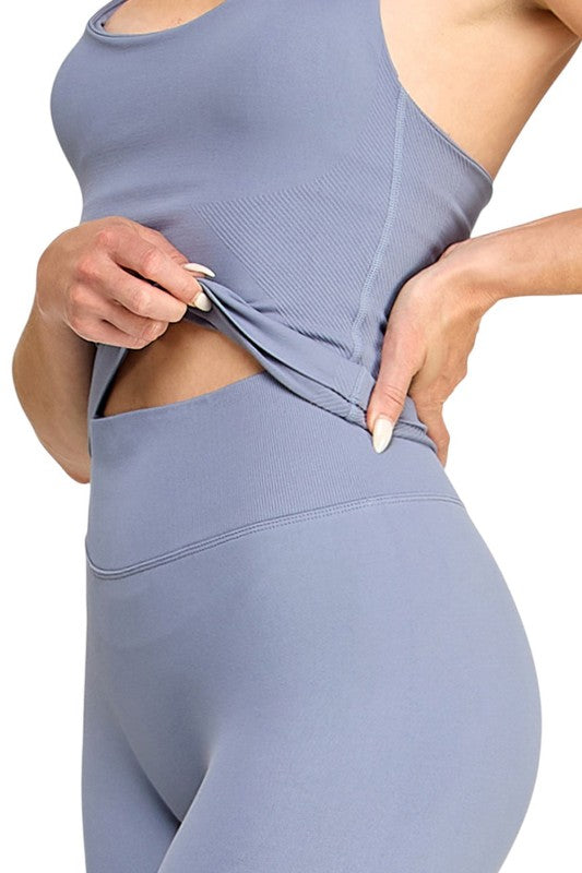NH301 Active Halter Crop Top & High Waist Yoga Pant Set