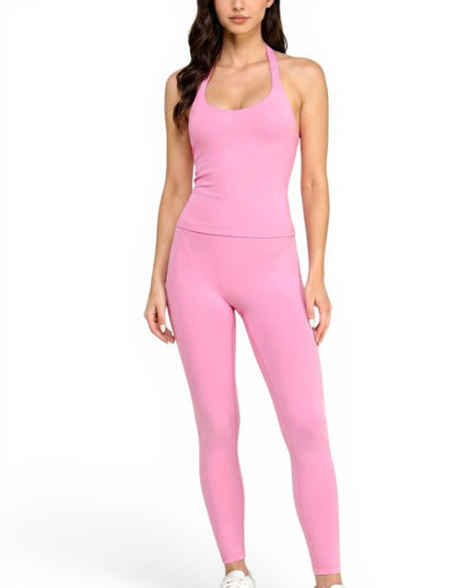 NH301 Active Halter Crop Top & High Waist Yoga Pant Set