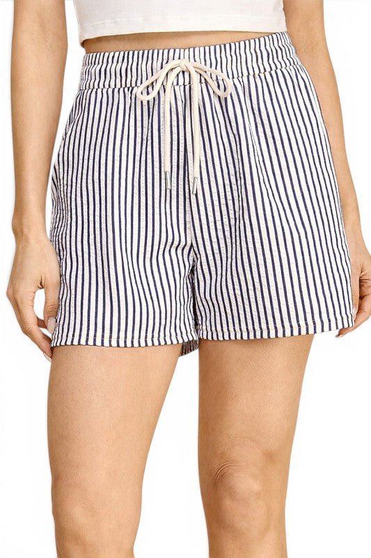 PC17SH Vertical Stripe Drawstring Shorts – Relaxed Fit