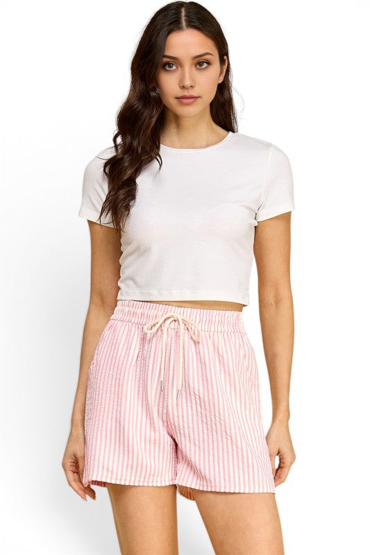 PC17SH Vertical Stripe Drawstring Shorts – Relaxed Fit
