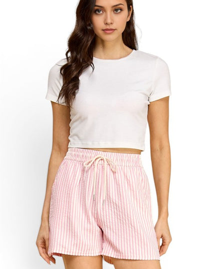 PC17SH Vertical Stripe Drawstring Shorts – Relaxed Fit