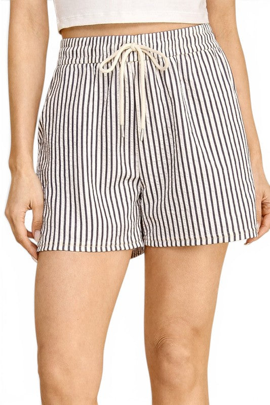 PC17SH Vertical Stripe Drawstring Shorts – Relaxed Fit