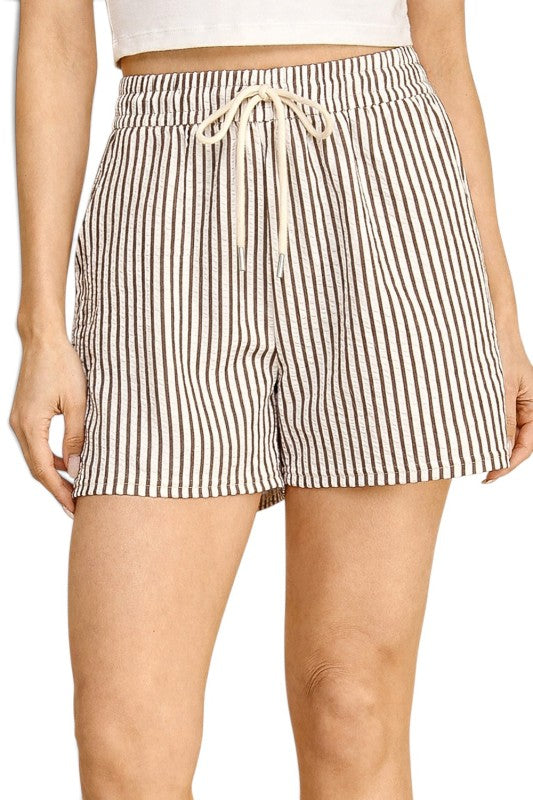 PC17SH Vertical Stripe Drawstring Shorts – Relaxed Fit