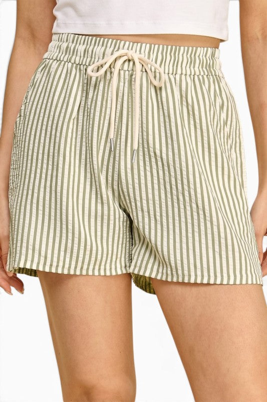 PC17SH Vertical Stripe Drawstring Shorts – Relaxed Fit