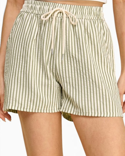 PC17SH Vertical Stripe Drawstring Shorts – Relaxed Fit