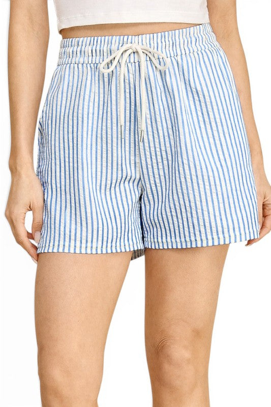 PC17SH Vertical Stripe Drawstring Shorts – Relaxed Fit