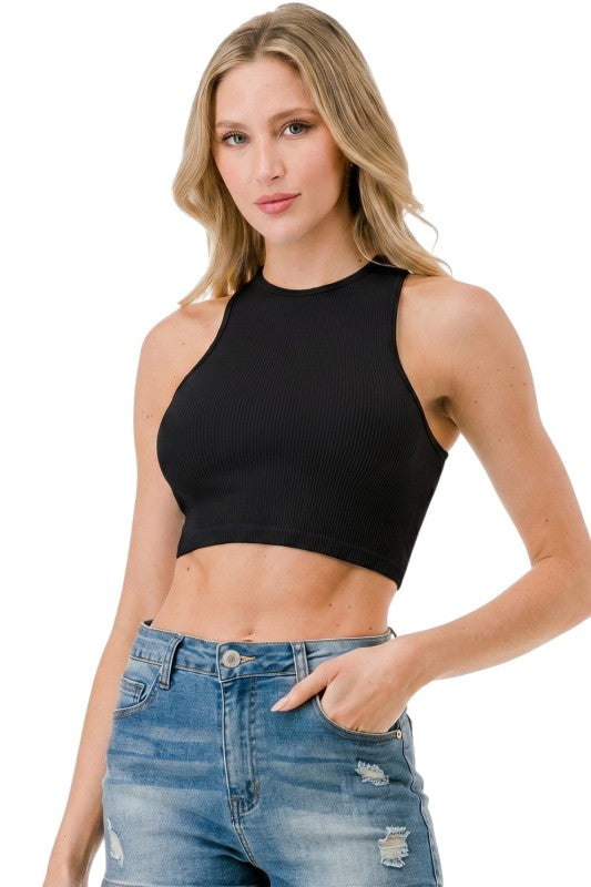 NT79 Rib Tank Top – Fitted Stretch Everyday Basic Top