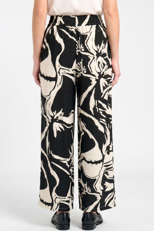 LELIS-18 Unique Print Wide Leg Pants – Modern Statement Style