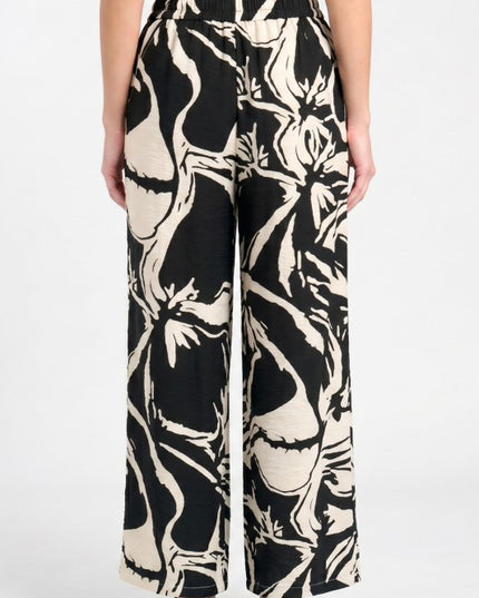 LELIS-18 Unique Print Wide Leg Pants – Modern Statement Style