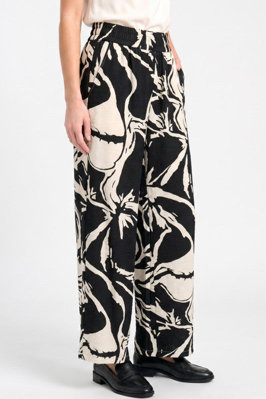 LELIS-18 Unique Print Wide Leg Pants – Modern Statement Style