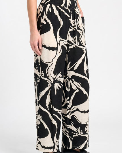 LELIS-18 Unique Print Wide Leg Pants – Modern Statement Style