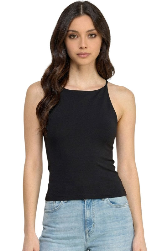 PT78 Halter Tank Top – Fitted Stretch Casual Style