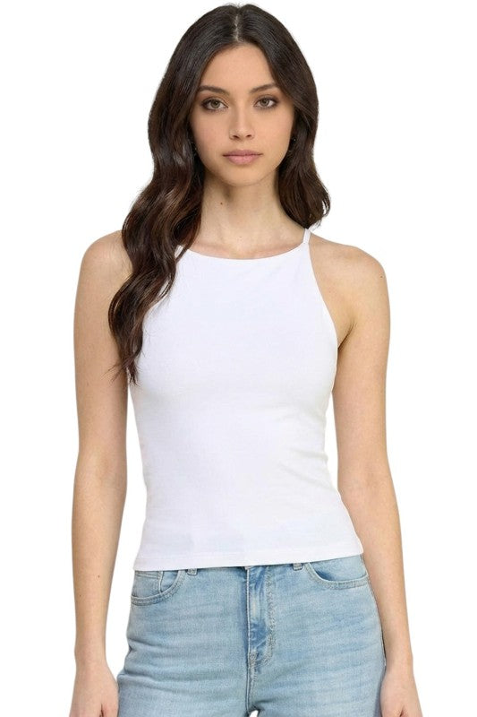 PT78 Halter Tank Top – Fitted Stretch Casual Style