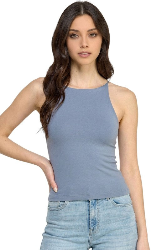 PT78 Halter Tank Top – Fitted Stretch Casual Style