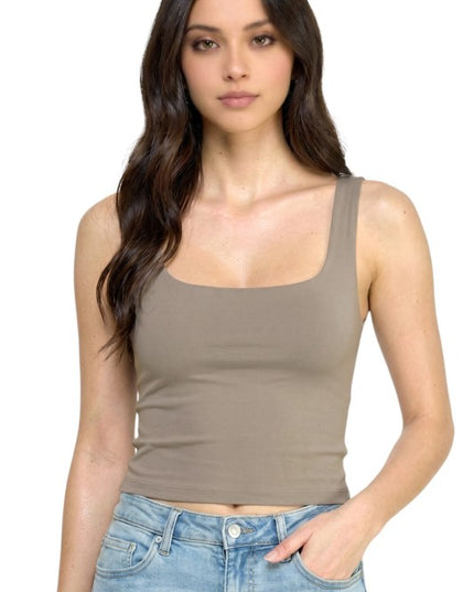 DLT80 Double Layered Crop Tank – Stretch Sculpt Fit