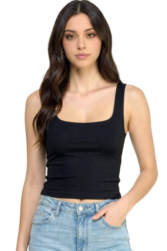 DLT80 Double Layered Crop Tank – Stretch Sculpt Fit