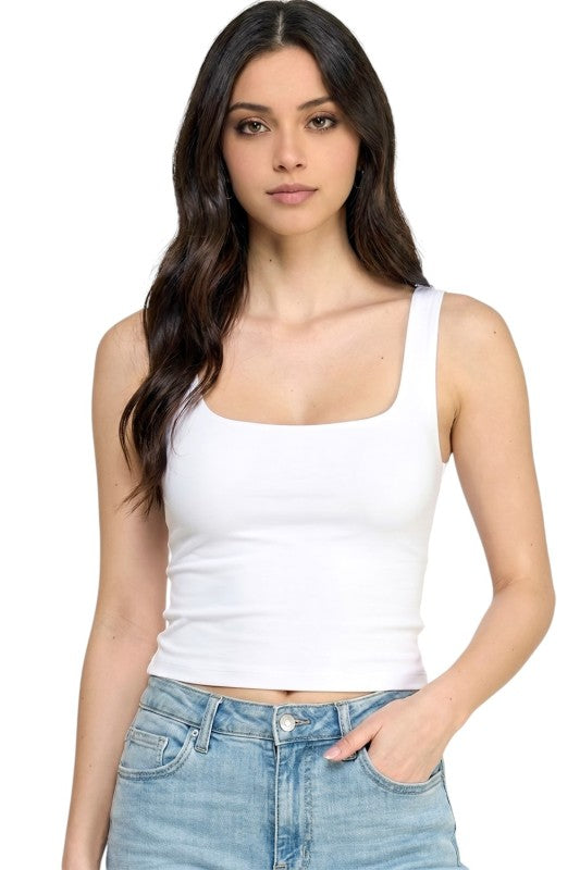 DLT80 Double Layered Crop Tank – Stretch Sculpt Fit