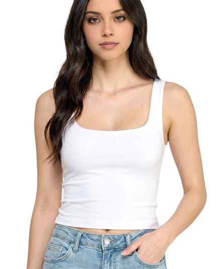 DLT80 Double Layered Crop Tank – Stretch Sculpt Fit