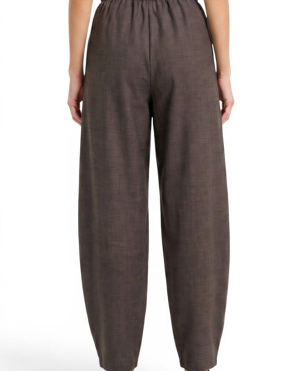 BRL04 Linen-Inspired Drawstring Barrel Pants – Relaxed Fit