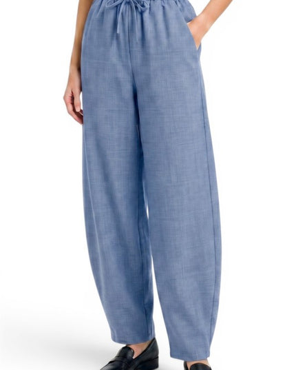 BRL04 Linen-Inspired Drawstring Barrel Pants – Relaxed Fit