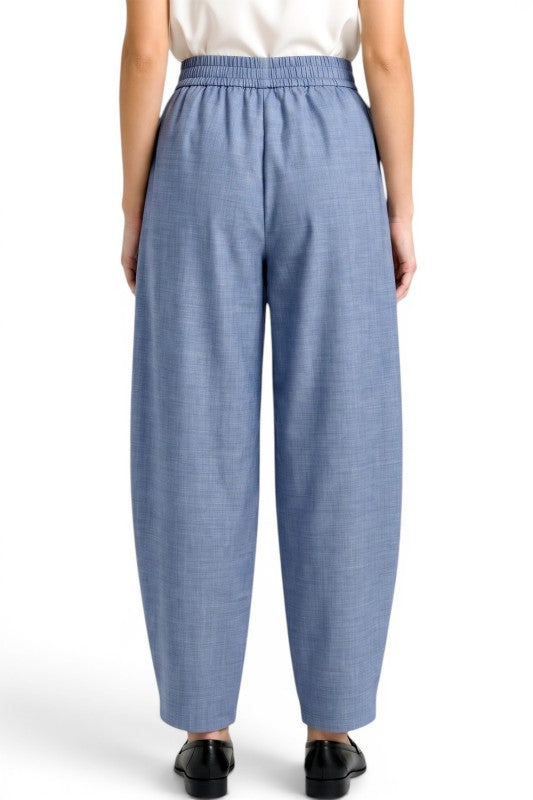 BRL03 Linen-Style Barrel Pants – Effortless Modern Look