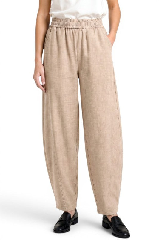 BRL03 Linen-Style Barrel Pants – Effortless Modern Look