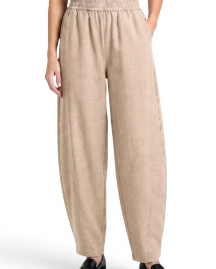 BRL03 Linen-Style Barrel Pants – Effortless Modern Look