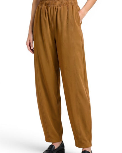 BRL02 Barrel Leg Pants with Elastic Waist – Modern Style