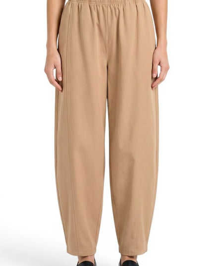 BRL02 Barrel Leg Pants with Elastic Waist – Modern Style