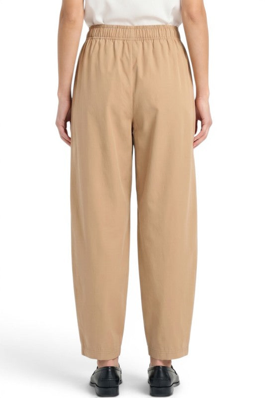 BRL02 Barrel Leg Pants with Elastic Waist – Modern Style