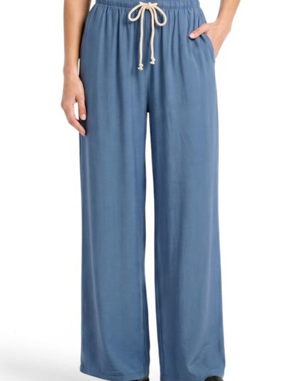 PLUS TWL01X Linen Blend Straight Leg Pants