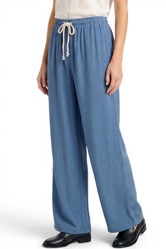 PLUS TWL01X Linen Blend Straight Leg Pants