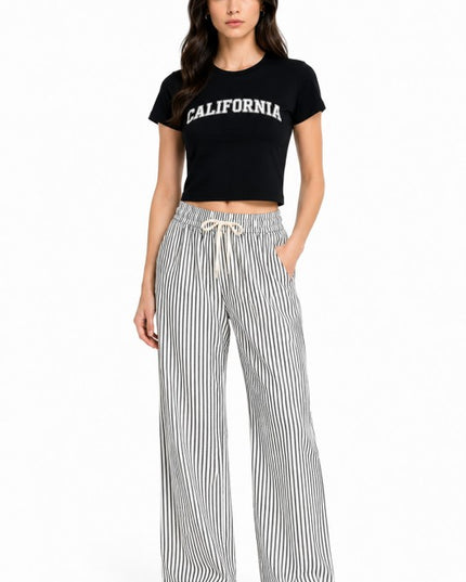 PLUS PC17X Stripe Straight Leg Pants – Modern Chic Style
