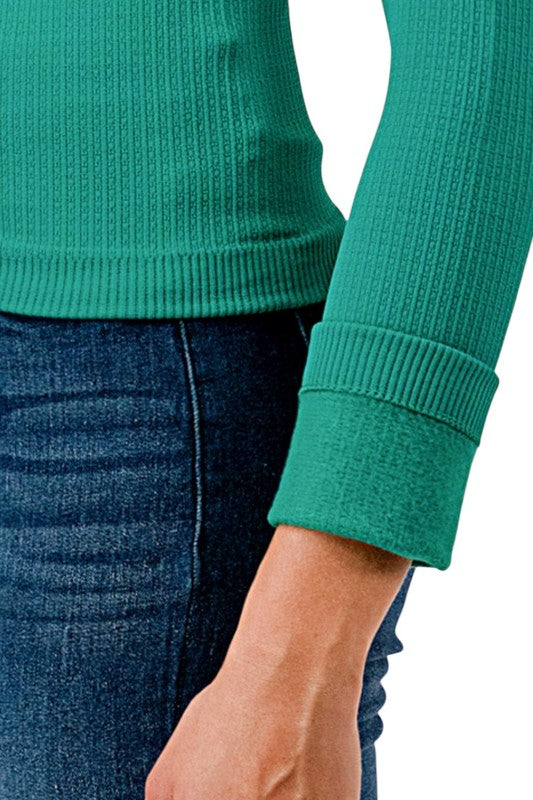 SHE05M Fleece Mock Neck Top – Cozy Everyday Fit