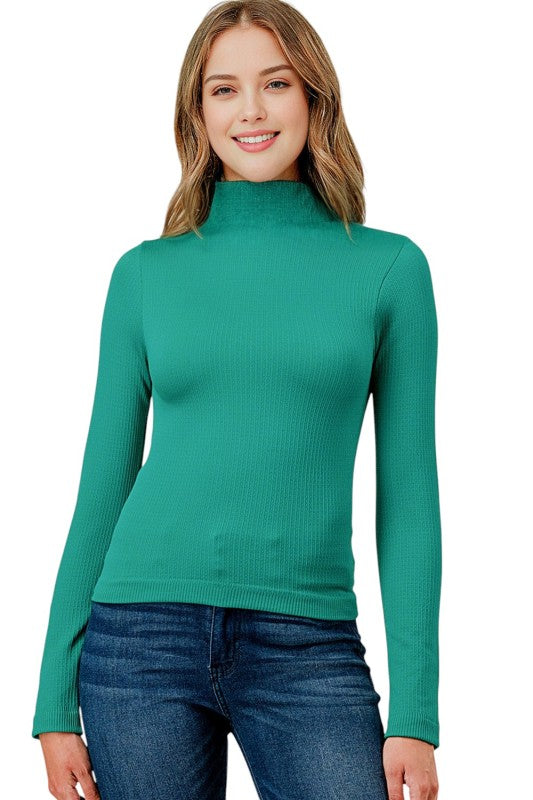 SHE05M Fleece Mock Neck Top – Cozy Everyday Fit
