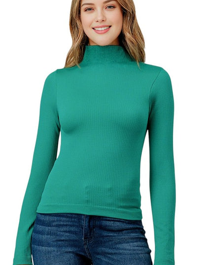 SHE05M Fleece Mock Neck Top – Cozy Everyday Fit