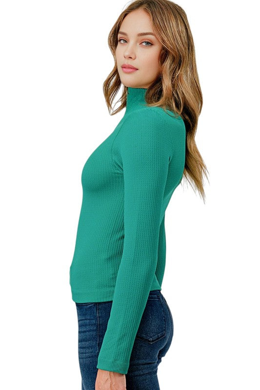 SHE05M Fleece Mock Neck Top – Cozy Everyday Fit