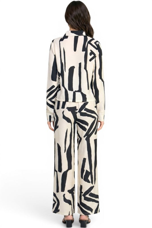 LELIS-702SET Long Sleeve Printed Two Piece Set