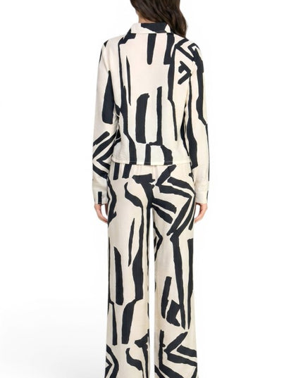 LELIS-702SET Long Sleeve Printed Two Piece Set